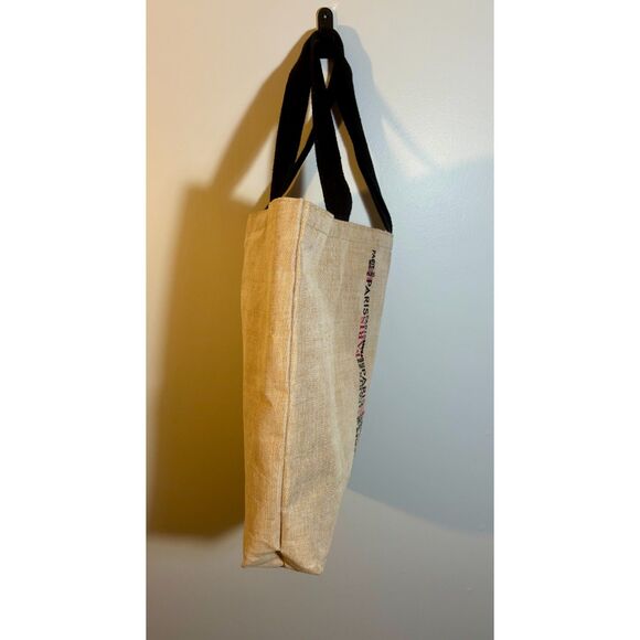 Paris Eiffel Tower Jute Canvas Tote Bag – Eco-Friendly Market, Shopping Bag - Picture 3 of 3